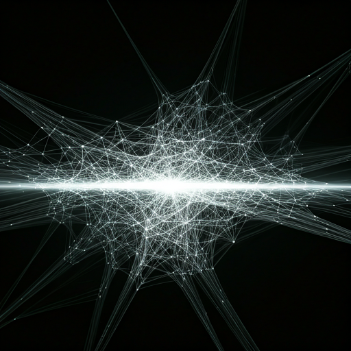 Abstract visual representation of neural networks and medical data structures in high contrast black and white style